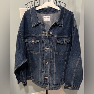 New Old Navy medium Wash Denim Blue Jean Jacket 4X 4XL Trucker Women’s FLAW